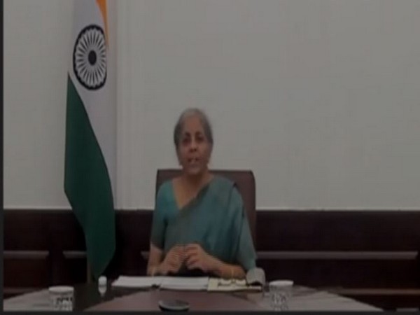 Union Finance Minister Nirmala Sitharaman speaking at Tech Spark 2020 on Wednesday. Photo/ANI 