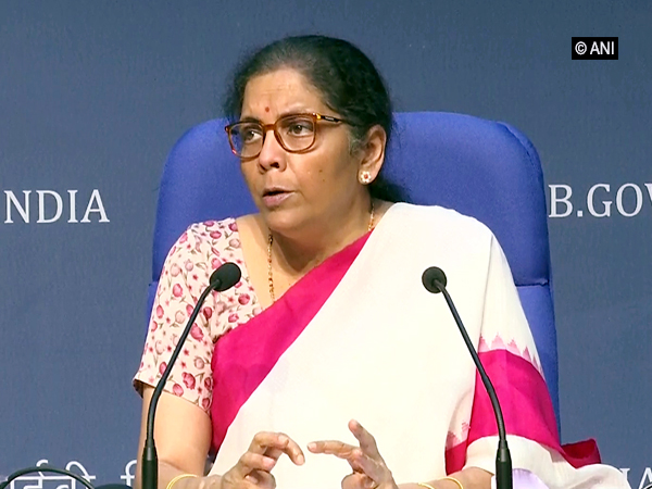 Finance Minister Nirmala Sitharaman during a press conference in New Delhi on Friday.        Photo/ANI
