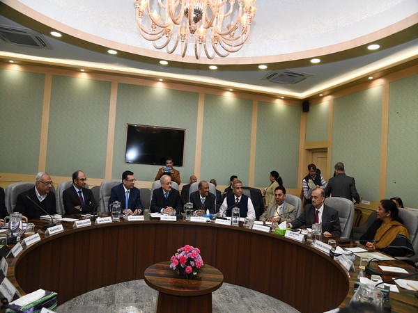 Finance Minister Nirmala Sitharaman in talks with industry leaders in New Delhi on Thursday