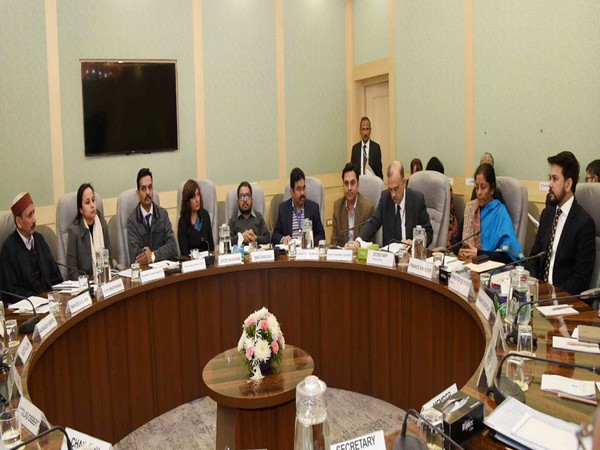 Finance Minister Nirmala Sitharaman in talks with representatives from water and sanitation sectors in New Delhi on Monday