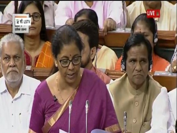 Finance and Corporate Affairs Minister Nirmala Sitharaman presenting Union Budget 2019-20 in the Lok Sabha on Friday. (Courtesy: LS TV)