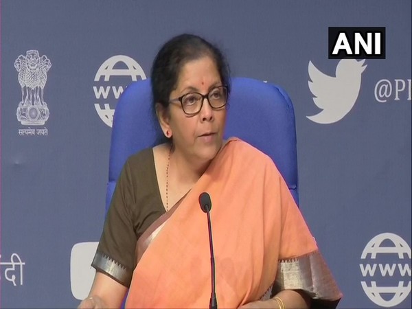 Union Finance Minister Nirmala Sitharaman speaking at a press conference in New Delhi on Thursday. Photo/ANI