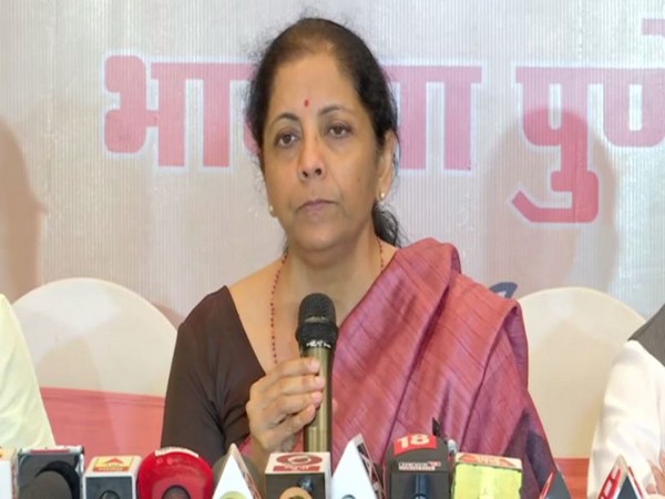 Union Finance Minister Nirmala Sitharaman speaking to reporters in Pune on Friday. Photo/ANI