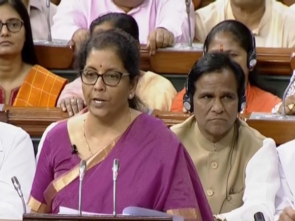 Union Finance minister Nirmala Sitharaman presenting Union Budget 2019-20 (Photo/ANI)