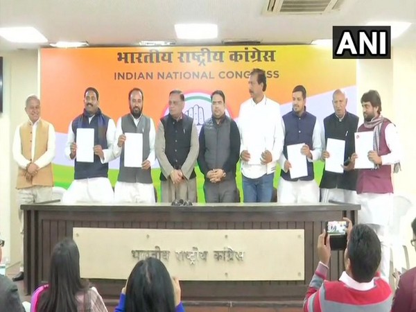Six BSP MLAs formally take membership of Congress in Delhi. Photo/ANI