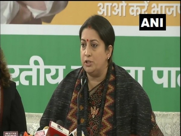 Union Minister Smriti Irani speaking to media persons in Delhi on Friday.