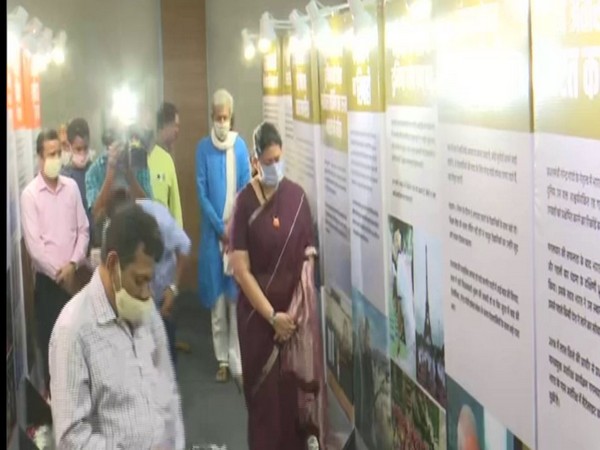Smriti Irani attends 'Seva Saptaah' exhibition in New Delhi on Wednesday. Photo/ANI