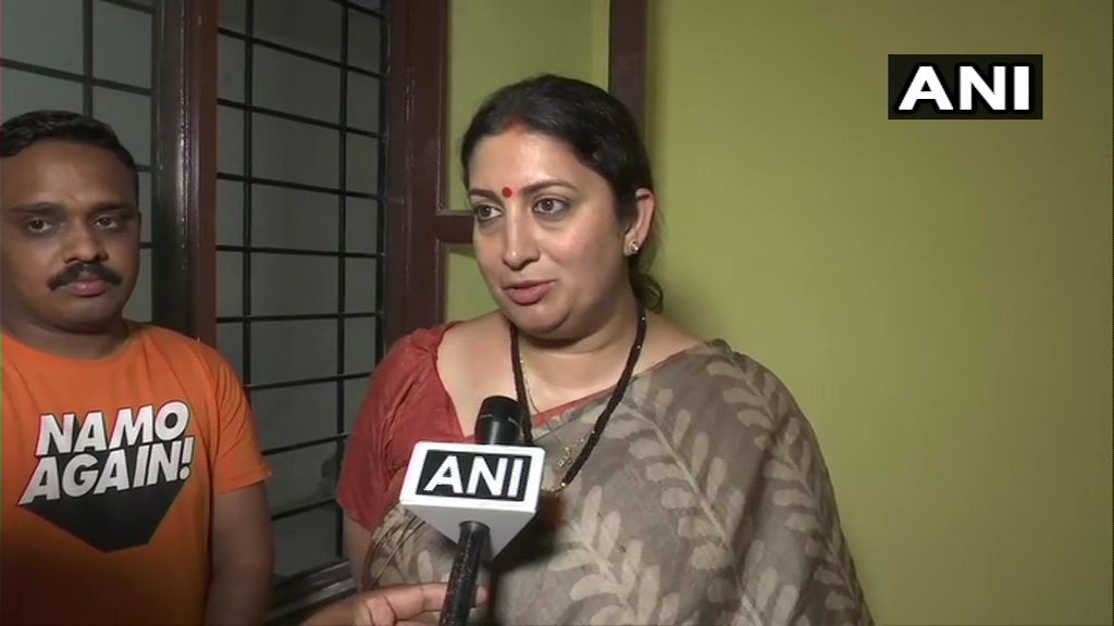 Union Minister Smriti Irani speaking to ANI on Tuesday