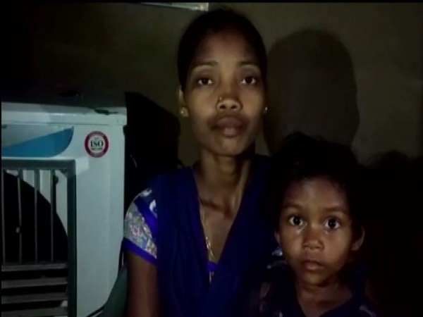 Wife of security personnel Kadti Mukesh who lost his life in a Naxal encounter in 2018. Photo/ANI