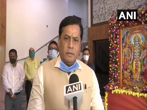 Assam Chief Minister Sarbananda Sonowal speaking to ANI in Assam on Wednesday. Photo/ANI
