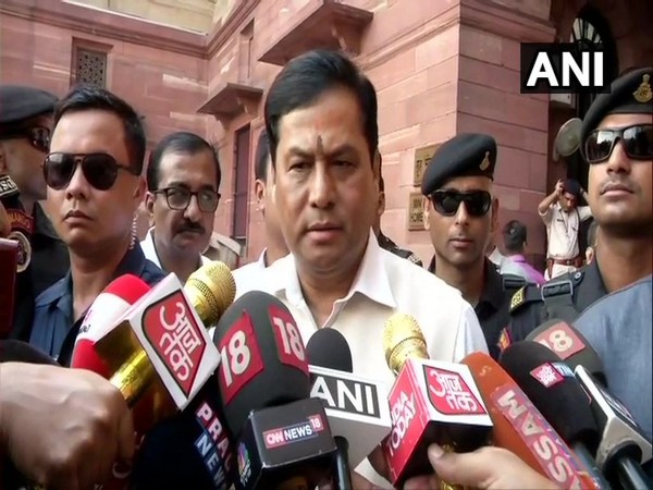 Assam Chief Minister Sarbananda Sonowal speaking to reporters in New Delhi on Monday. [Photo/ANI]