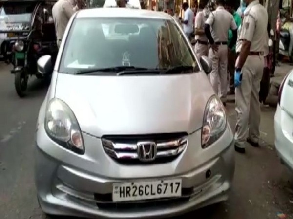 The car in which, inspector Vishal Khanwalkar's dead body was found on Saturday. 