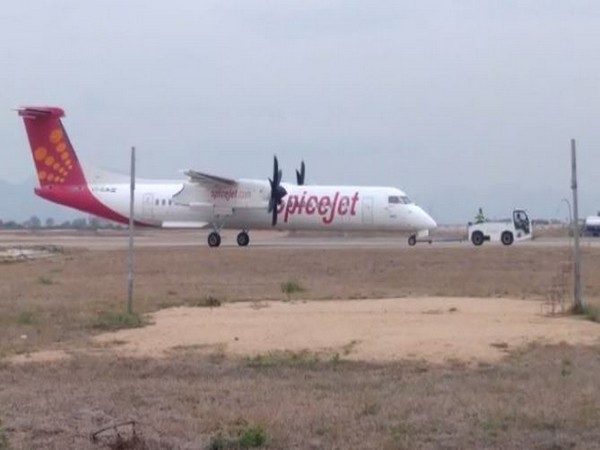 The flight being taken off the runway by the airport authorities on Wednesday. (Photo/ANI)