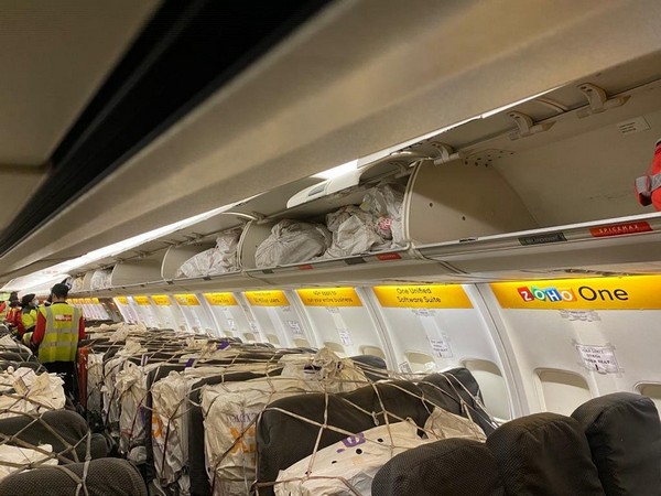 Visual from the SpiceJet flight which carried supplies from Delhi to Chennai. Photo/ANI