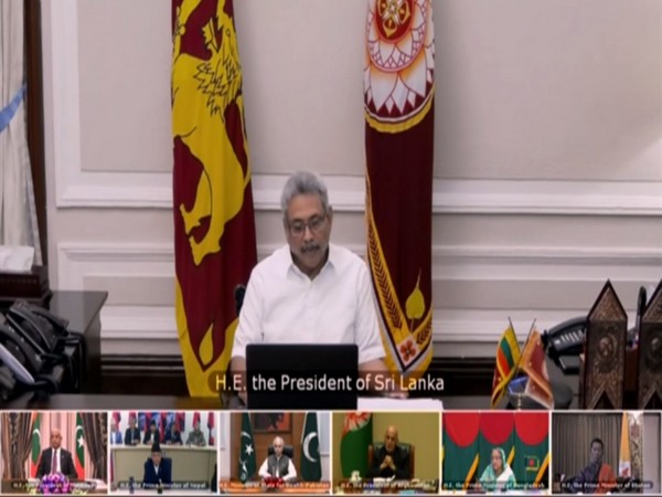 Sri Lanka President Gotabaya Rajapaksa during SAARC member countries' video conference on COVID-19 on Sunday. Photo/ANI