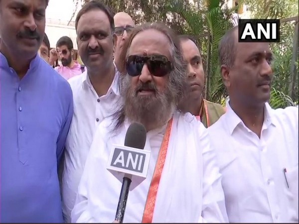 Sri Sri Ravishankar speaking to ANI in Bengaluru on Sunday. Photo/ANI