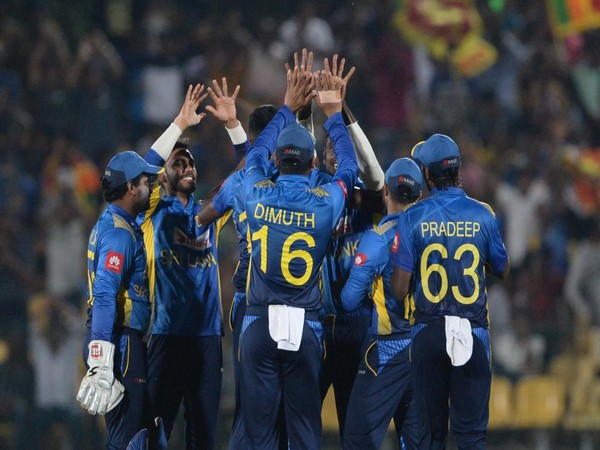 Sri Lankan team celebrating after taking a wicket. (Photo/ICC Twitter)