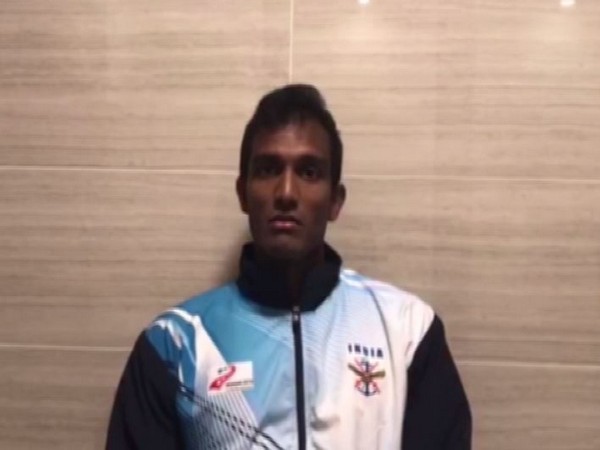 Indian Tennis player Sriram Balaji speaking to ANI in Wuhan on Saturday.