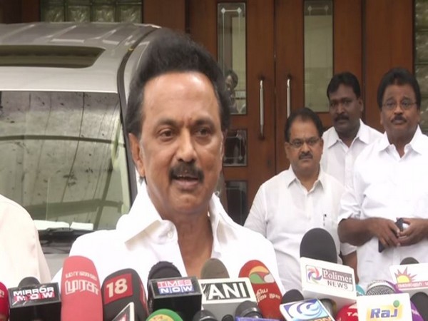 DMK president MK Stalin speaking to reporters in Chennai on Thursday. Photo/ANI