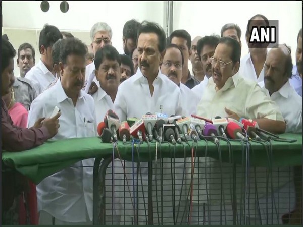 MK Stalin speaking to reporters in Chennai on Friday (Photo/ANI)