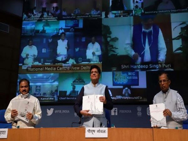 Minister of Commerce and Industry Piyush Goyal (centre) at the virtual felicitation ceremony on Friday