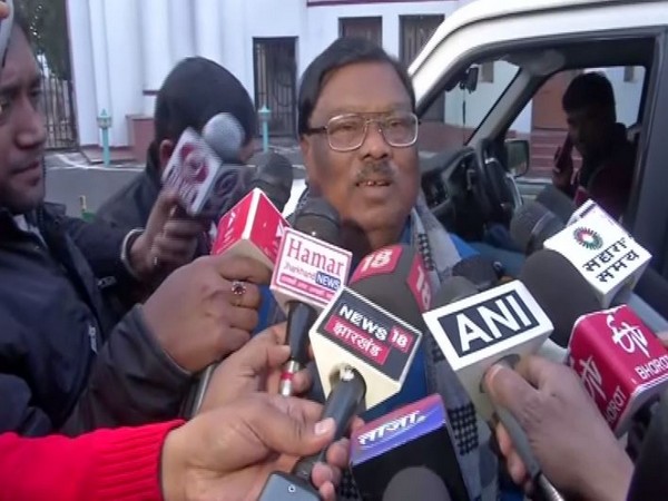 Jharkhand Assembly's Pro-tem Speaker Stephen Marandi talking to reporters in Ranchi on Tuesday. Photo/ANI