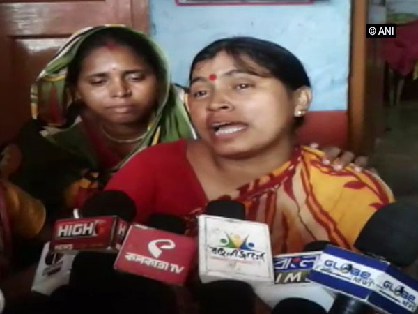 Padma Mandal, wife of deceased BJP worker Pradip Mandal speaking to reporters in North 24 Parganas, West Bengal.