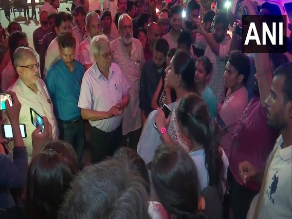 Students of Banaras Hindu University(BHU) protested in campus against reinstatement of suspended Prof SK Chaube
