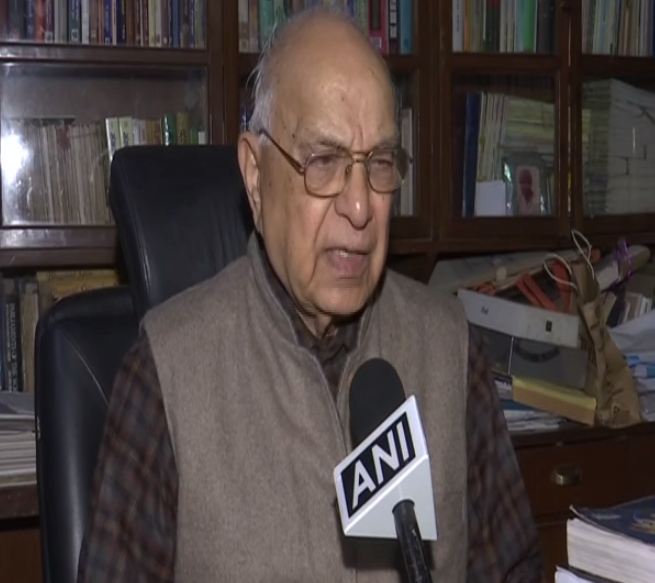 Constitution expert Subhash Kashyap speaking to ANI on Tuesday. Photo/ANI