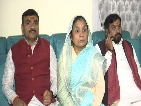 Wife and sons of late BJP leader Upendra Dutt Shukla (Photo/ANI)