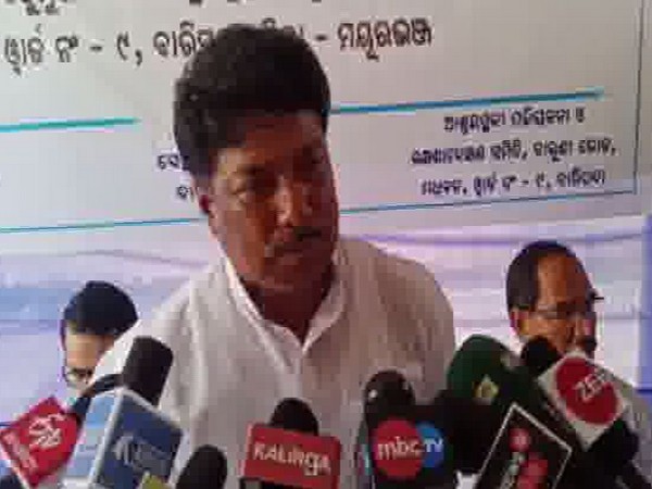 Odisha’s Revenue and Disaster Management Minister Sudam Marandi while speaking to media persons in Mayurbhanj, Odisha on Friday. Photo/ANI