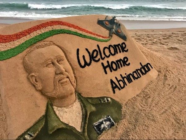 Sand art created by Sudarsan Pattnaik.