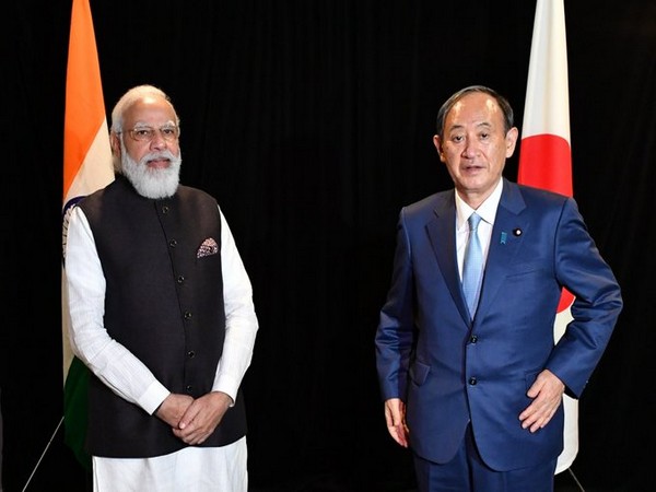 Prime Minister Narendra Modi with his Japanese counterpart Yoshihide Suga in Washington on Thursday. (Photo: Twitter/PMO)
