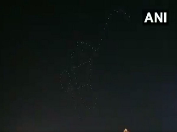 On Gurpurab, drones used to form 'Ik Onkar' in night sky of Sultanpur Lodhi on Tuesday.