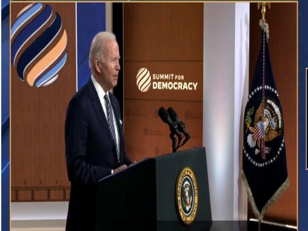 US President Joe Biden giving closing remarks at Summit for Democracy.