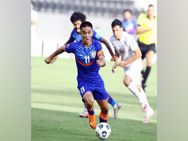 Sunil Chhetri in action against Afghanistan (Photo: AIFF)