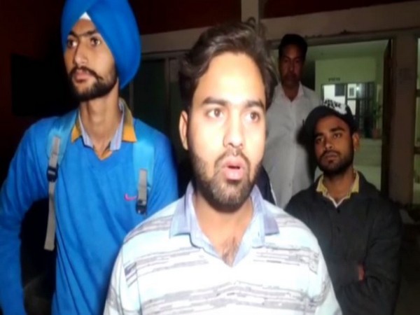 Suraj, the victim student, talking to reporters in Kurukshetra. Photo/ANI