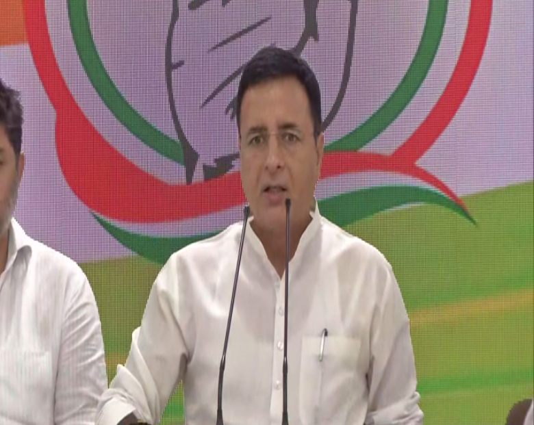 Congress spokesperson Randeep Singh Surjewala speaking to reporters in New Delhi on Friday.