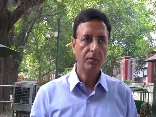 Congress spokesperson Randeep Sing Surjewala speaking to reporters in New Delhi on Friday. Photo/ANI