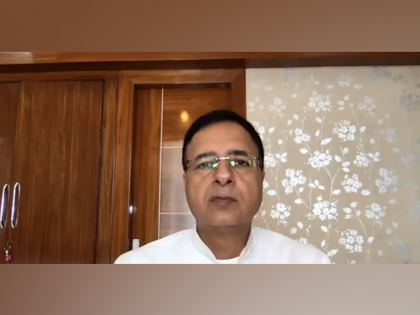 Congress leader Randeep Singh Surjewala speaking at a press briefing on Monday. [Photo/ANI]