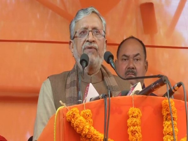 Bihar Chief Minister Sushil Kumar Modi addressing a gathering in Patna on Friday. Photo/ANI