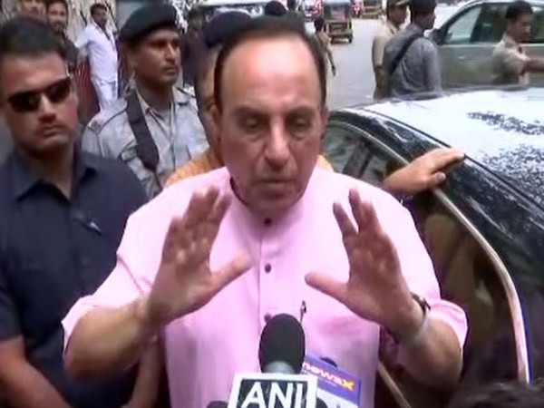 BJP MP Subramanian Swamy talking to media on Tuesday after his meet with Shiv Sena Chief Uddhav Thackeray on the issue of the construction of Ram temple