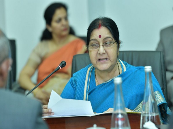 External Affairs Minister Sushma Swaraj during the joint ministerial meeting in Male, Maldives, on Sunday.