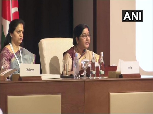 External Affairs Minister Sushma Swaraj addressing the plenary session of OIC meet in Abu Dhabi on Friday.