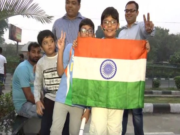 Indian fans ahead of T20I match between India and Bangladesh at the Arun Jaitley stadium. 