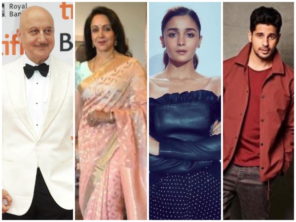 Anupam Kher, Hema Malini, Alia Bhatt and Siddharth Malhotra (Image courtesy: Instagram)