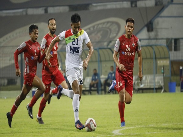 Khanngam Horam of TRAU FC against Aizawl FC in I-League (Image: AIFF Media)