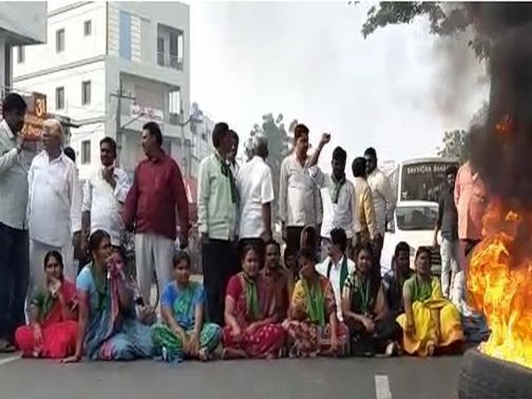 Visuals from the protest in Krishna. 