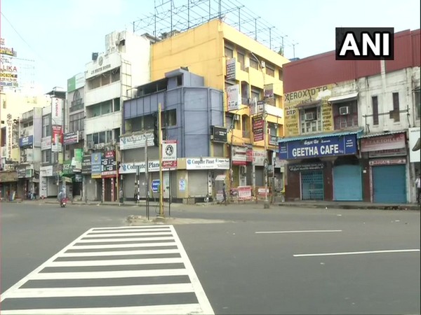 Market in the Anna Salai area, Chennai were closed amid the state government induced lockdown on Friday. (Photo/ANI)