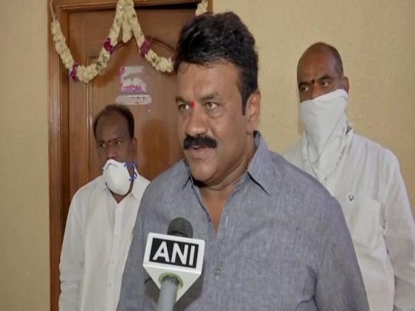 Talasani Srinivas Yadav speaking to ANI in Hyderabad on Thursday.